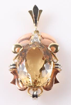 Citrin Diamant Anhänger - Arte, antiquariato e gioielli