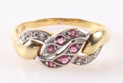 Rubin Diamant Damenring - Antiques, art and jewellery