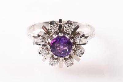 Diamant Amethyst Damenring - Schmuck und Uhren