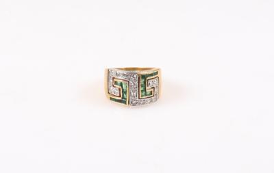 Smaragd Diamant Damenring - Gioielli, arte e antiquariato