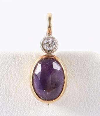 1 Brillant Amethyst Ohrring - Jewellery and watches