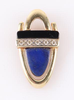 Moderner Lapis Lazuli (beh.) Onyx Anhänger - Schmuck und Uhren