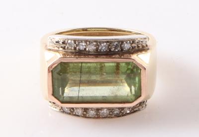 Interessanter Peridot Diamant Damenring - Jewellery and watches
