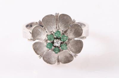 Smaragd Diamant Damenring "Blume" - Jewellery and watches