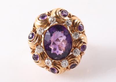 Amethyst Diamant Damenring - Schmuck und Uhren