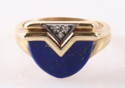 Lapis Lazuli (beh.) Diamant Damenring - Jewellery and watches