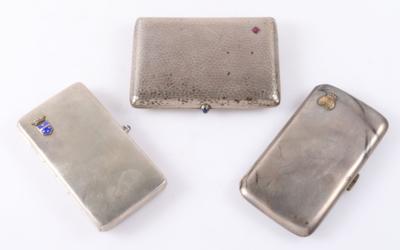 3 kleinere Zigarettendosen um 1900 - Schmuck mit Schwerpunkt Silber