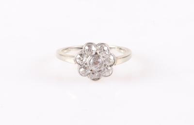 Brillant/Diamant Damenring "Blüte" zus. ca. 0,85 ct - Klenoty a Hodinky