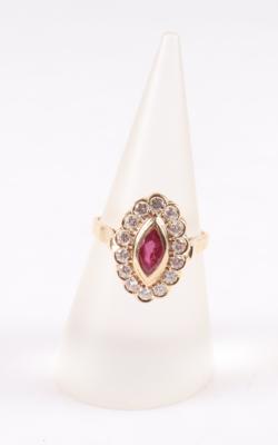 Rubin Brillant Damenring - Jewellery and watches