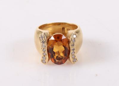 Citrin Brillant Ring - Spring auction jewelry and watches