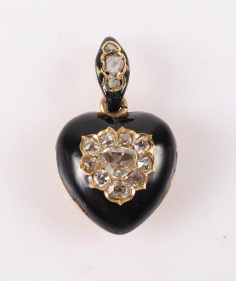 Diamant Email Medaillon - Spring auction jewelry and watches