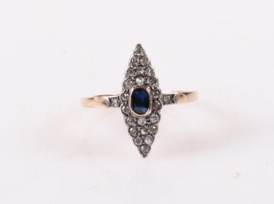 Diamant Saphir Damenring - Frühlingsauktion Schmuck und Uhren