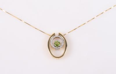 Peridot Brillant Anhänger 2-teilig an Halskette (2) - Frühlingsauktion Schmuck und Uhren