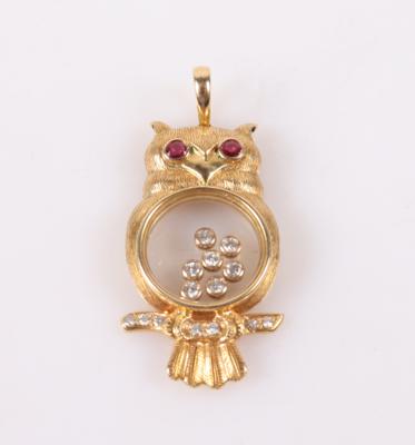 Rubin Brillant Anhänger "Eule" - Jarní aukce šperků a hodinek