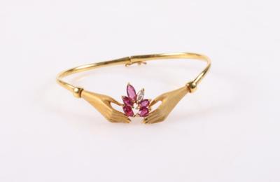 Rubin Diamant Armreif "Hände" - Jarní aukce šperků a hodinek