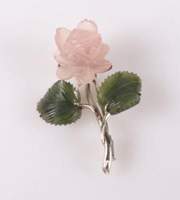 Schmuckstein Brosche "Rose" - Spring auction jewelry and watches