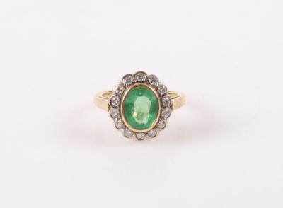 Smaragd Brillant Damenring - Spring auction jewelry and watches