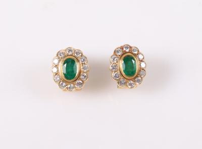 Smaragd Brillant Ohrclips - Jarní aukce šperků a hodinek