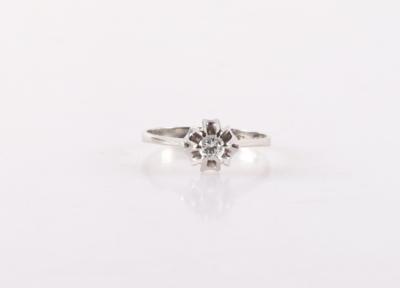 Brillantsolitär Ring 0,18 ct (grav.) - Jewellery and watches