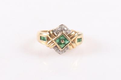Smaragd Diamant Damenring - Frühlingsauktion II Schmuck und Uhren