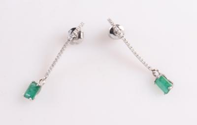 Brillant Smaragd Ohrgehänge - Klenoty a Hodinky