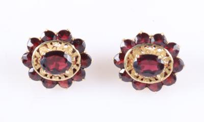 Granatohrclips "Blumen" - Jewellery and watches