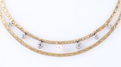 Diamantcollier zus. ca. 0,85 ct - Klenoty a Hodinky