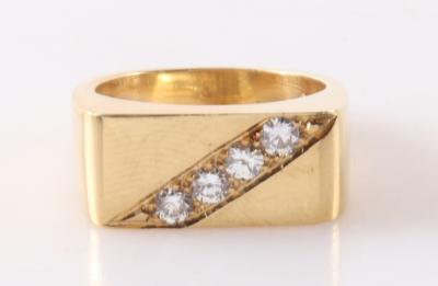 Massiver Brillant Ring zus. ca. 0,40 ct - Jewellery and watches