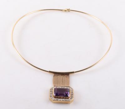 Brillant, ca. 2,4 ct, Amethystcollier - Gioielli e orologi