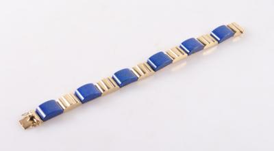 Lapis Lazuli (beh.) Gliederarmkette - Klenoty a Hodinky