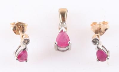 Rubin Diamant DamenschmuckSet (3) - Jewellery and watches