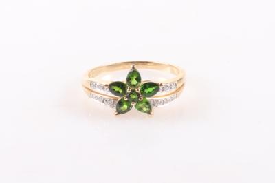 Diamant Diopsid Damenring "Blume" - Gioielli e orologi