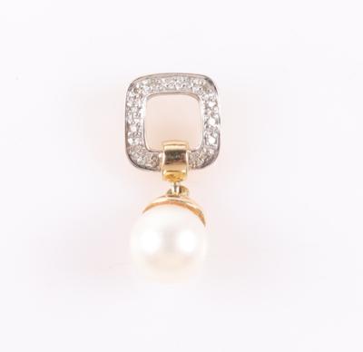 Diamantanhänger mit Kulurperle - Schmuck und Uhren