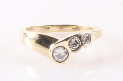 Brillant Damenring zus. 0,36 ct (graviert) - Schmuck und Uhren