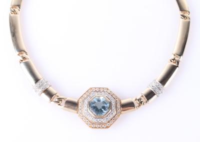 Aquamarin Brillant Collier - Klenoty a Hodinky