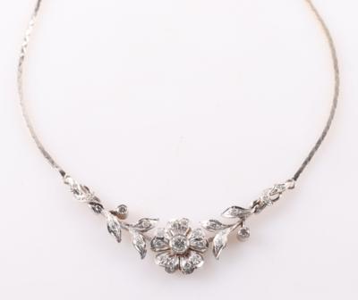 Brillant Blüten Collier zus. ca. 0,75 ct - Schmuck und Uhren