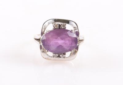 Diamant Amethyst Damenring - Klenoty a Hodinky