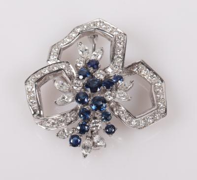 Brillant/Diamant Saphir Brosche - Asta autunnale gioielli e orologi