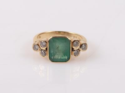 Smaragd Brillantdamenring - Autumn auction jewellery and watches