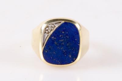 Lapis Lazuli (beh.) Diamant Ring - Jewellery and watches