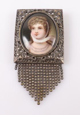 Brosche mit Porzellanmalerei "Orientalisches Mädchen" - Jewellery and watches