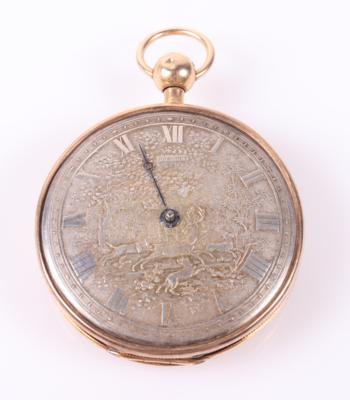 Taschenuhr mit Viertelstundenrepetition 1. Hälfte 19. Jhdt. bezeichnet Breguet a Paris (frühe Nachahmung) - Klenoty a Hodinky