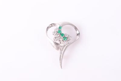 Brillant Smaragd Brosche - Jewellery and watches