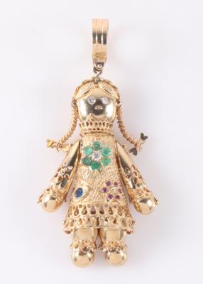 Großer Brillant Farbstein Anhänger "Puppe" - Vánoční aukce šperků a hodinek