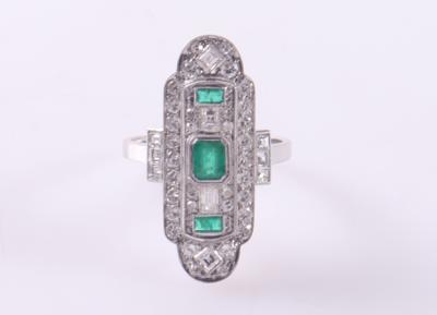 Smaragd Brillant/Diamant Damenring - Vánoční aukce šperků a hodinek