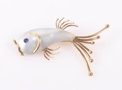 Perlmutt Brosche "Fisch" - Schmuck und Uhren