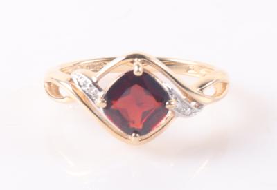 Granat Diamant Damenring - Jewellery and watches