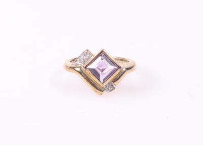 Moderner Amethyst Diamant Damenring - Jewellery and watches