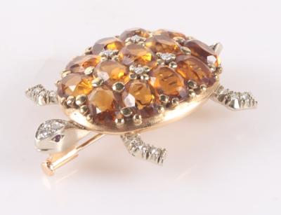 Brillant Schmuckstein Brosche"Schildkröte" - Schmuck und Uhren