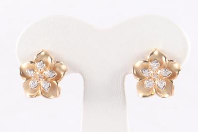 Diamant Ohrclips "Blüten" - Gioielli e orologi